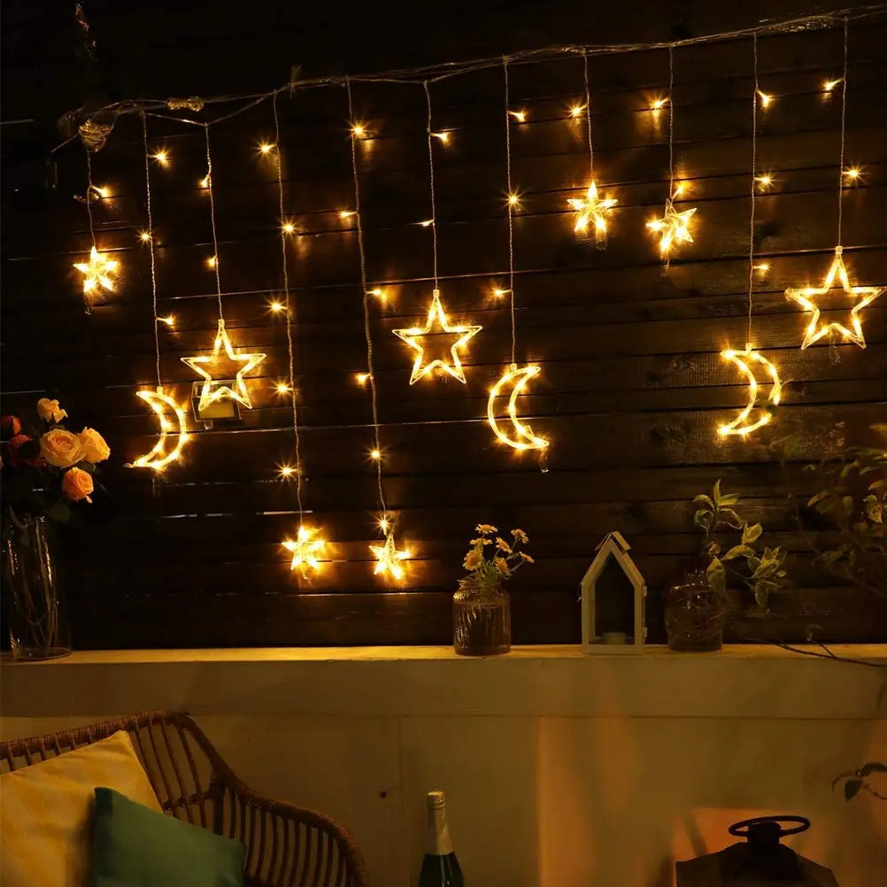 Guirlande Lumineuse étoiles & lune - Ambiance de noël Magique