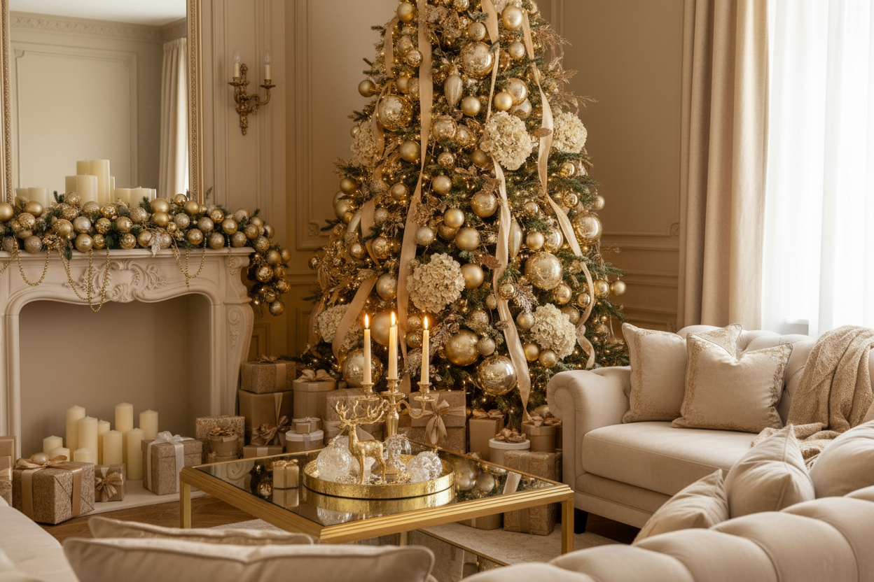 Noël dorée et beige 